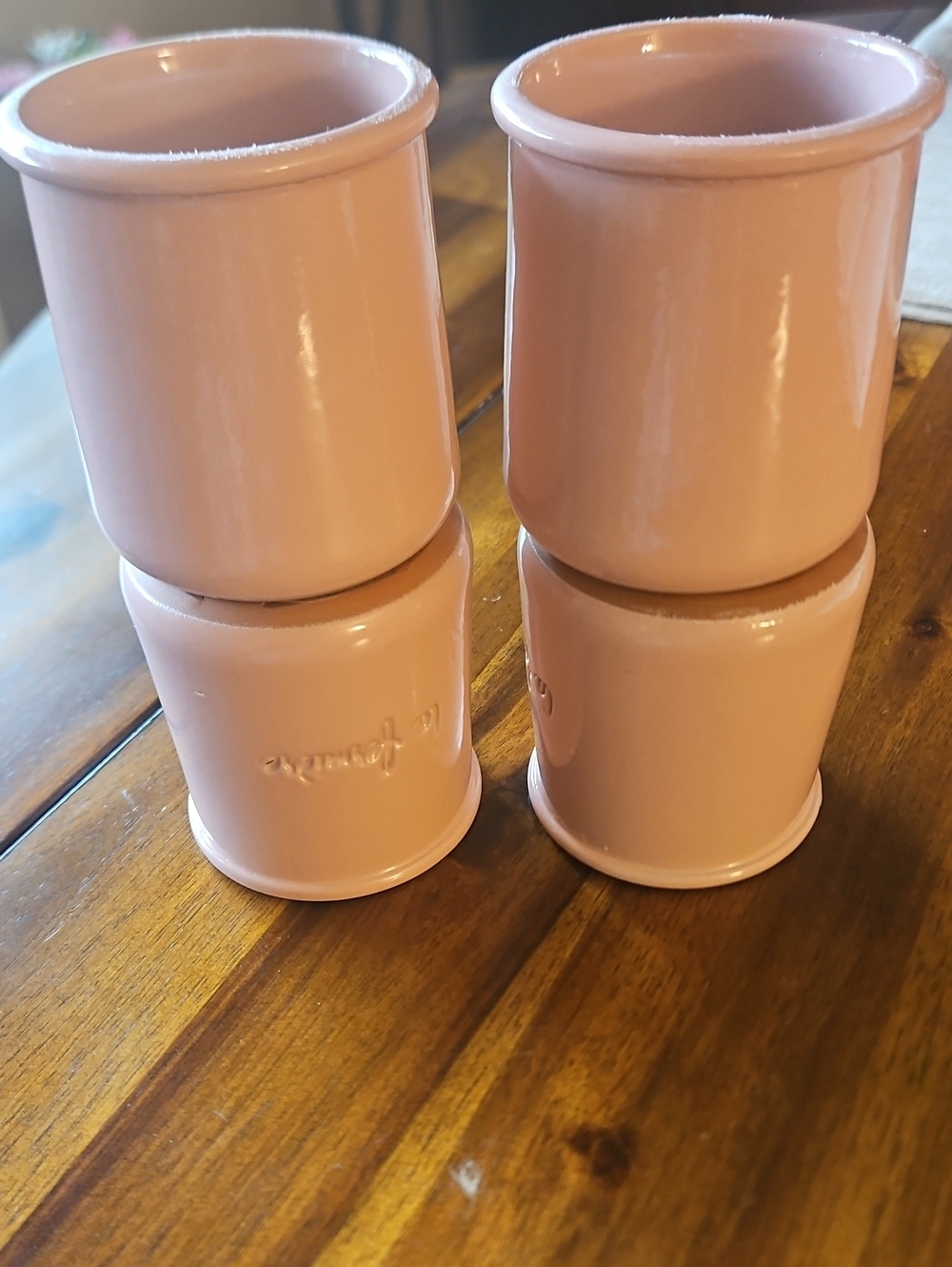 La Fermiere Reuseable Ceramic Jars . Set Of 4 In Pastel Pink - Picture 4 of 4